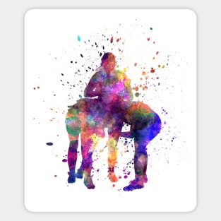 Rugby women in watercolor Magnet